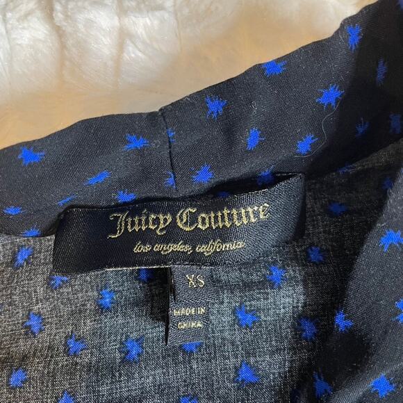 JUICY COUTURE Longsleeve Navy Romper Jumpsuit Extra Small Wrap Top Blue Star - Picture 5 of 6